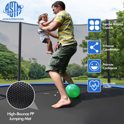 Costway round exercise jumping best sale trampoline with safety pad