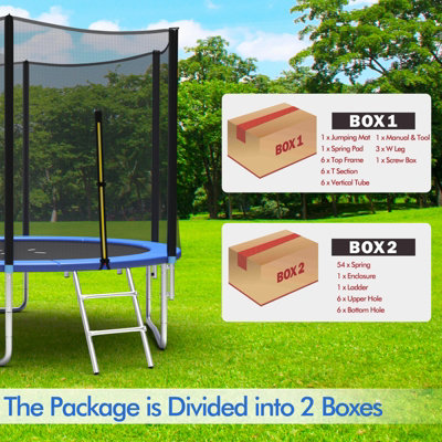 Costway 10 FT Outdoor Jumping Exercise Trampoline with Ladder - 7