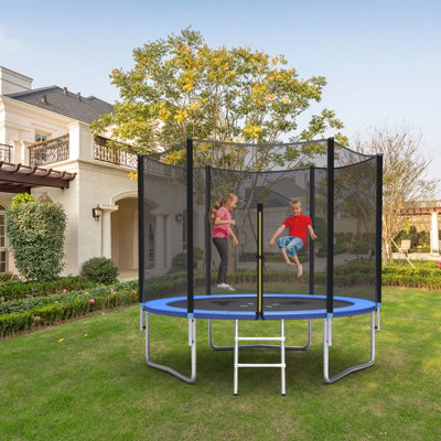 Costway 10 FT Outdoor Jumping Exercise Trampoline with Ladder - 8