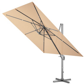 Costway 10 FT Patio Cantilever Umbrella Outdoor Square Parasol Hanging with 360 Rotation