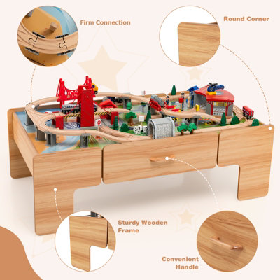 Wooden railway 2024 tracks 222 pieces !!