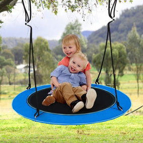 Costway 100cm Flying Saucer Tree Swing 3 Light Modes Hanging Round Swing 300kg Capacity