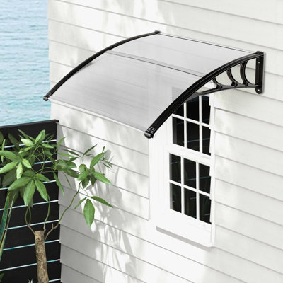 Costway 102 X 98 cm Outdoor Patio Front Door Awning Canopy Exterior Modern Sunlight Shelter