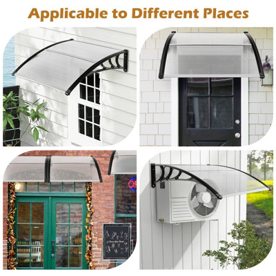 Costway 102 X 98 cm Outdoor Patio Front Door Awning Canopy Exterior Modern Sunlight Shelter - 7