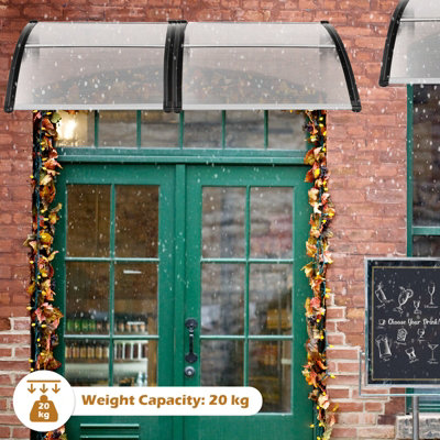 Costway 102 X 98 cm Outdoor Patio Front Door Awning Canopy Exterior Modern Sunlight Shelter - 8