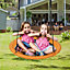 Costway 102cm Saucer Tree Swing Flying Circle Swing Seat Outdoor Round Swing Set, Yellow