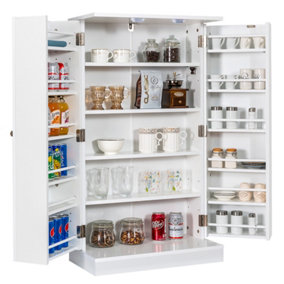 Costway 104cm Tall Kitchen Pantry Cabinet 17-tier Shelves Cupboard Space-saving Storage Cabinet