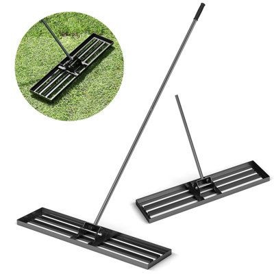 Costway 106 cm Lawn Leveling Rake Heavy Duty Level Lawn Tool w/ Handle ...