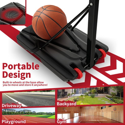 Costway 10FT Basketball Goal 1.55-3.1M Adjust Backborad Hoop Net Set - 5