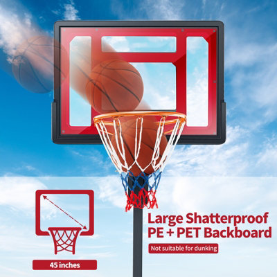 Costway 10FT Basketball Goal 1.55-3.1M Adjust Backborad Hoop Net Set - 7