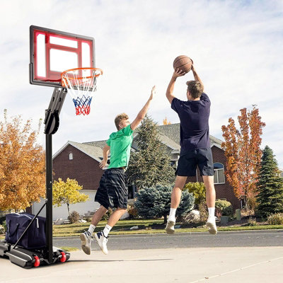 Costway 10FT Basketball Goal 1.55-3.1M Adjust Backborad Hoop Net Set - 8