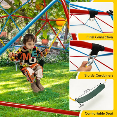 Costway 10FT Dome Climber Climbing Frame Geometric Climbing Dome Kids Toddler Garden Gym