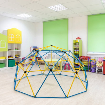 Costway 10FT Dome Climber Climbing Frame Geometric Climbing Dome Kids Toddler Garden Gym - 3