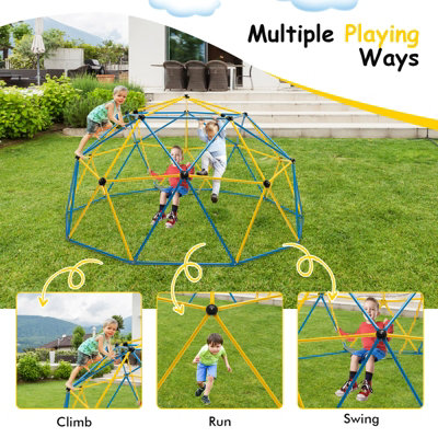 Costway 10FT Dome Climber Climbing Frame Geometric Climbing Dome Kids Toddler Garden Gym - 5