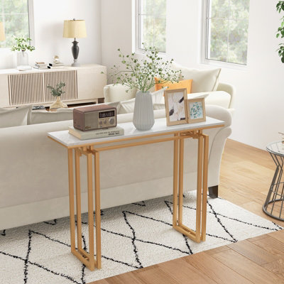 Gold console table faux cheapest marble