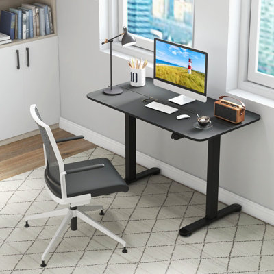 Costway 110 x 60cm Electric Height Adjustable Standing Desk Sit to Stand Computer Workstation Table