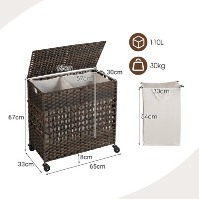 Two section laundry deals basket