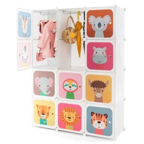Costway 12-Cube Baby Closet Dresser Portable Kids Wardrobe Children's Storage Organizer