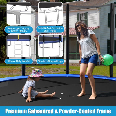 Costway 12 FT Outdoor Jumping Exercise Trampoline with Ladder - 4