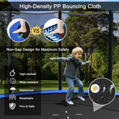 Costway 12 FT Outdoor Jumping Exercise Trampoline with Ladder - 6