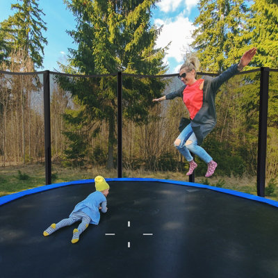 Costway 12 FT Outdoor Jumping Exercise Trampoline with Ladder - 9