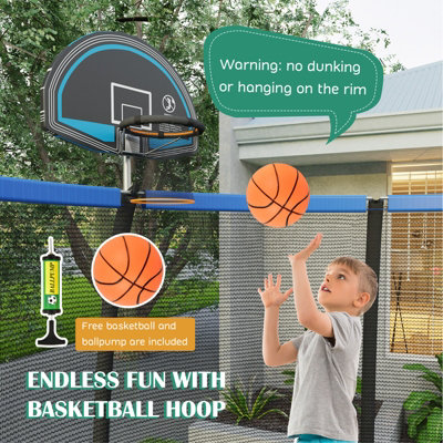 Costway 12 FT Outdoor Trampoline Jumping Exercise Fitness Trampoline w/ Basketball Hoop - 6