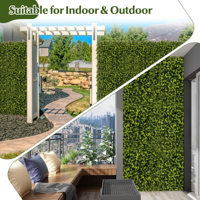 12 Stuks Kunsthegplantenwand, 50 X 50 Cm, Panelen Met Bladeren Gesimuleerd Gazon Kunstplant Wandplant Voor Muur Balkon Tuin Groen 1