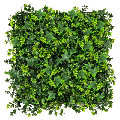 COSTWAY 12 Pcs Artificial Grass Wall Panels 50 x 50cm Faux Greenery Foliage Panels