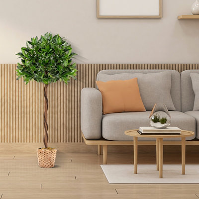 Costway 120 CM Artificial Bay Laurel Tree Fake Greenery Potted Plant with 741 Bay Leaves - 3