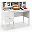 Costway 120 cm Computer Desk Study Writing Desk Home Office Workstation with 2 Drawers