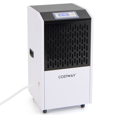 COSTWAY 120 L Commercial Dehumidifier w/ Drain Hose & 24H Timer & 4 Wheels