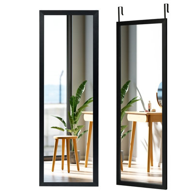 Costway 120 x 37cm Full Length Mirror Over the Door Wall Mirror w/ Hanging Hooks