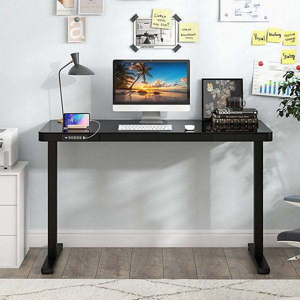 COSTWAY 120 x 60 CM Electric Standing Desk w/ Drawers Whole COSTWAY 120 x 60 CM Electric Standing Desk w/ Drawers Whole