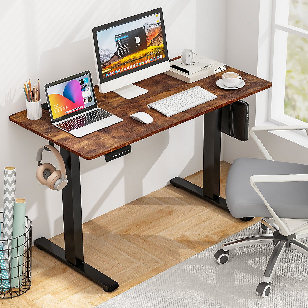 COSTWAY 120 x 60cm Electric Standing Desk Home Office COSTWAY 120 x 60cm Electric Standing Desk Home Office