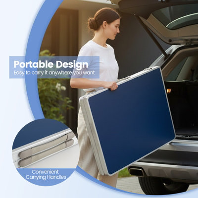 COSTWAY 120 x 76 CM Portable Ping Pong Table Foldable Mini Table Tennis ...