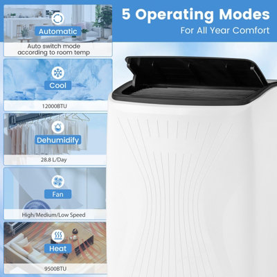 Costway 12000 BTU Portable Air Conditioner Smart WiFi Enabled Home AC Unit - 4