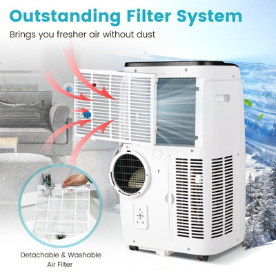 Costway 12000BTU 5-in-1 Portable Air Conditioner Air Cooler Heating Fan Dehumidifier - 4
