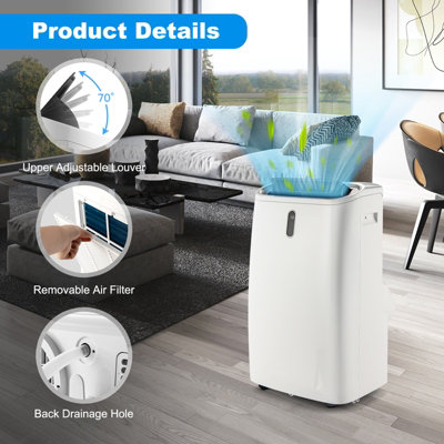 Costway 12000BTU  Air Conditioner 4-in-1 Portable Air Cooler Heating Fan & Dehumidifier - 7