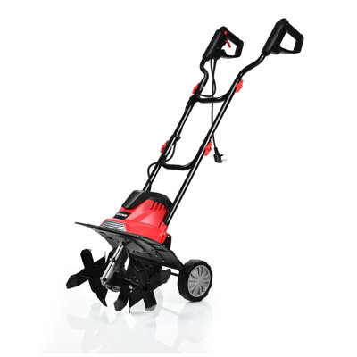Costway 1200W Electric Tiller Garden Soil Cultivator Rotavator W/ Sharp 4 Tiller Blades