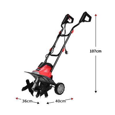 Costway 1200W Electric Tiller Garden Soil Cultivator Rotavator W/ Sharp 4 Tiller Blades