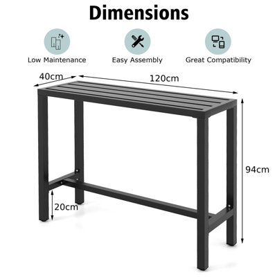 Metal bar deals height table outdoor