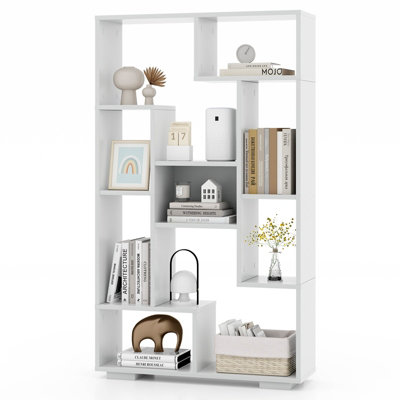 Costway 120cm Tall Bookshelf Modern Geometric Bookcase Book Storage Organizer