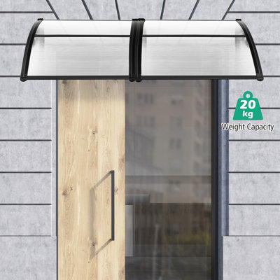 Costway 122 x 98 cm Window Door Awning Canopy Outdoor Front Door Patio Overhang Awning for Sunlight Rain Protection - 9