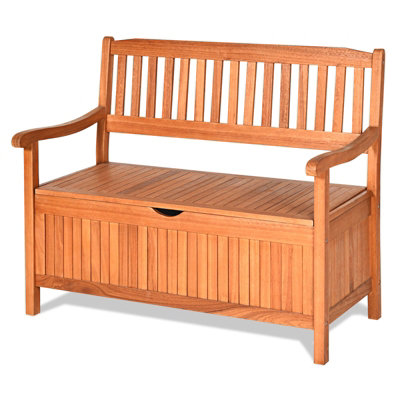 COSTWAY 125L Patio Storage Bench Garden Chair W/ Water-Resistant Liner