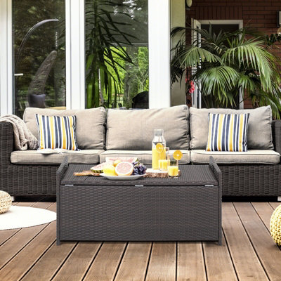 Storage Bench Outdoor Patio Furniture With Cushion Storage