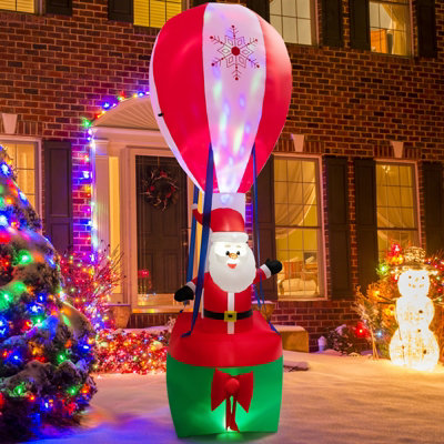 Costway 12FT Lighted Christmas Inflatable Hot Air Balloon & Santa Claus  Xmas Decoration