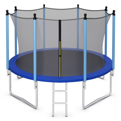 Costway 12FT Outdoor Children Trampolines with Safety Enclosure