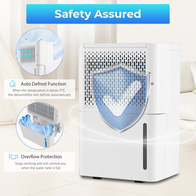 Costway 12L/D Portable Home Dehumidifier Quiet Electric Dehumidifier with 24H Timer - 8
