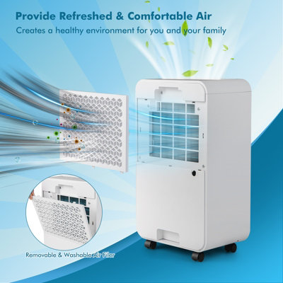 Costway 12L/Day Electric Dehumidifier Home Portable Air De-Humidifier - 3