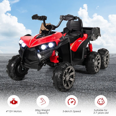 Costway 12V Electric Kids Ride On ATV Quad Vehicle Toy w 4WD DIY at B Q